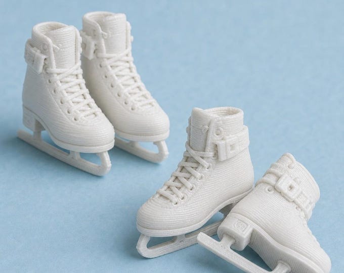 1:12 Scale Dollhouse Ice Skates – 3D Printed Miniature Skates (Unpainted)