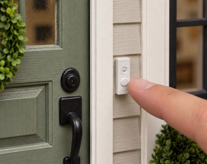1:12 Scale Miniature Video Doorbell | Dollhouse Front Door Accessory