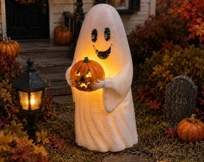 Miniature Halloween Ghost Blow Mold – Painted Light-Up or Unpainted DIY