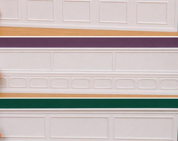 1:12 Scale Dollhouse Wainscoting Panels – 3D Printed Miniature Wall Trim (Unpainted)