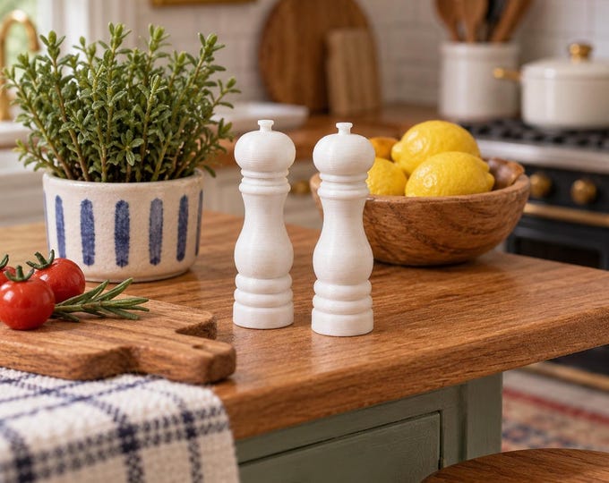 Salt & Pepper Grinder Set – Miniature Physical 3D Print for Dollhouses and Tiny Kitchens!