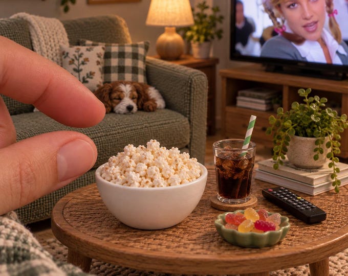 1:12 Scale Dollhouse Popcorn Bowl – Miniature 3D Printed Snack – Unpainted