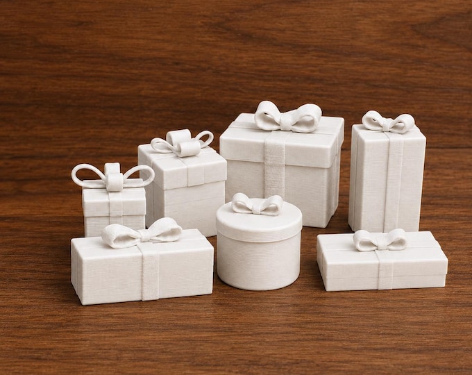 Miniature 3D Printed Gift Boxes | Dollhouse Presents | 1:12 Scale Bundle