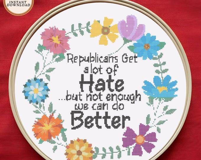 Republicans Get a Lot of Hate, But Not Enough – Cross Stitch Pattern