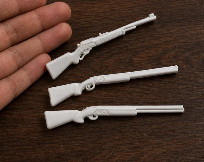 3D Printed Miniature Rifles – 1:12 Scale Dollhouse Hunting Decor