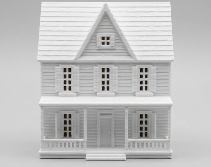1:12 Scale Dollhouse Dollhouse – 3 Story Mini Home with Shutters & Porch – Unpainted