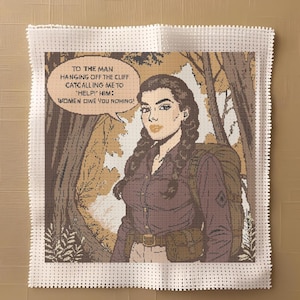 Women Owe You Nothing – 1940s Style Sepia Comic Feminist Cross Stitch Pattern | DIGITAL DOWNLOAD