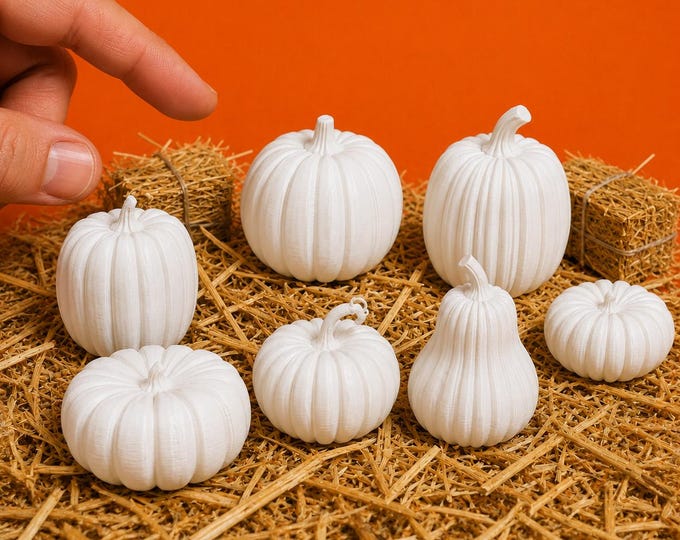 1:12 Scale Miniature Pumpkins Gourds – Dollhouse Fall Harvest Decor (Unpainted)