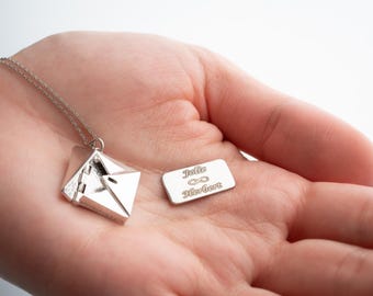 925 Sterling Silver Love Love Letter Necklace, Secret Message