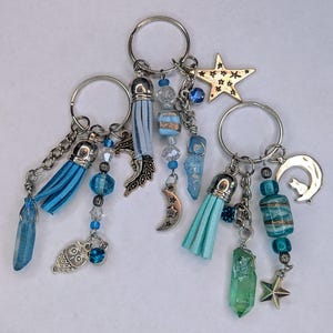 Celestial Vibes Crystal and Charm Keychains