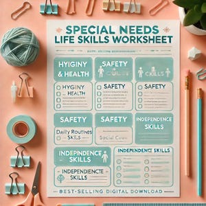 Scheda di lavoro sulle competenze di vita per bambini con bisogni speciali / Pratica di igiene, sicurezza e indipendenza / PDF stampabile per l'istruzione parentale / Attività sulle competenze di vita