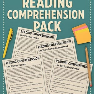 Middle School Reading Comprehension Pack – Grades 6–8 | Printable PDF