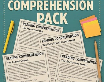 Pacchetto di comprensione della lettura per la scuola media - Classi 6-8 / PDF stampabile