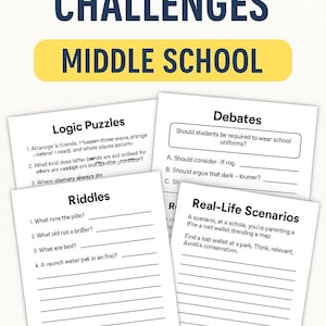 Critical Thinking Worksheets for Middle School | Logic, Riddles ...