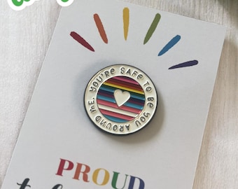 ALLY Pride Pin ~ Proud  Lapel Badge ~ LGBTQ+ ~ Show Your Support as an ALLY and Celebrate Love, Inclusivity and Diversity - Choose Your Size