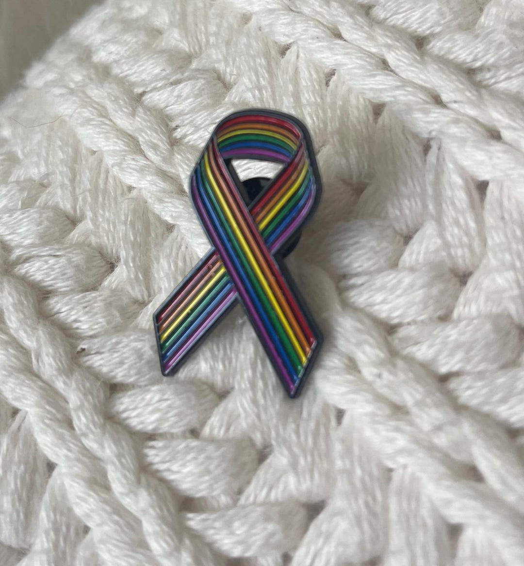 Pride Ribbion Pin Enamel Pride Pin Rainbow Ribbon Lapel ~ LGBTQ+ ~ Personal Expression ...