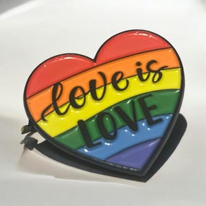 Heart Pride Pin ~ Proud Badge ~ LGBTQ+ ~  &quot;Love is Love&quot;  ~ Celebrate Love, Inclusivity & Diversity ~ Ally Gift of Support and Inclusion