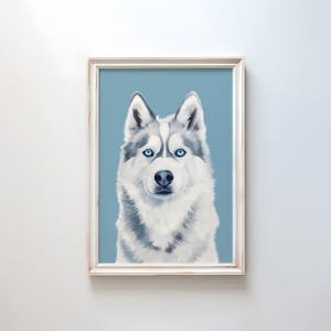 Siberian Husky Wall Art | Cute Husky Print | Minimalist Pet Decor | Dog Lover Gift | Modern Husky Poster
