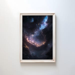 Kosmischer Himmelsdruck | Moody Night Wall Art | Mystische Sternenhimmel Dekoration | Verträumtes Kunstwerk | Etheral Space Poster