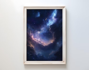 Celestial Sky Poster: Moody Galaxy Wall Art (Museum-Grade)
