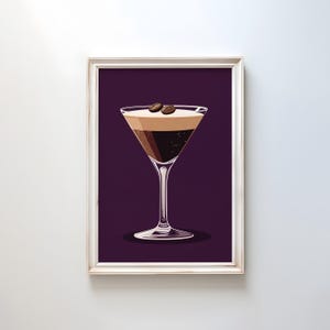 Espresso Martini Art Print: Modern Cocktail Poster, Coffee Bar Decor