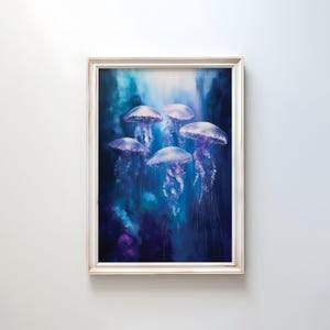Dreamy Jellyfish Print: Ethereal Ocean Wall Art