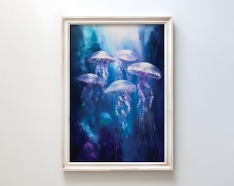 Dreamy Jellyfish Print: Ethereal Ocean Wall Art