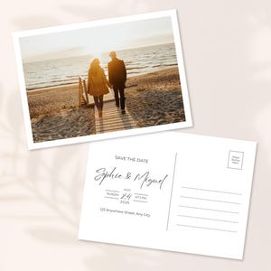 Modèle de carte postale "Retenez cette date", carte postale "Retenez cette date" minimaliste, Carte postale "Retenez cette date" avec photo 7 x 5, Modèle de toile "Retenez cette date" modifiable