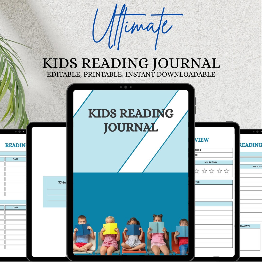 Editable Kids Reading Journal | Printable Book Log Review Pages PDF ...