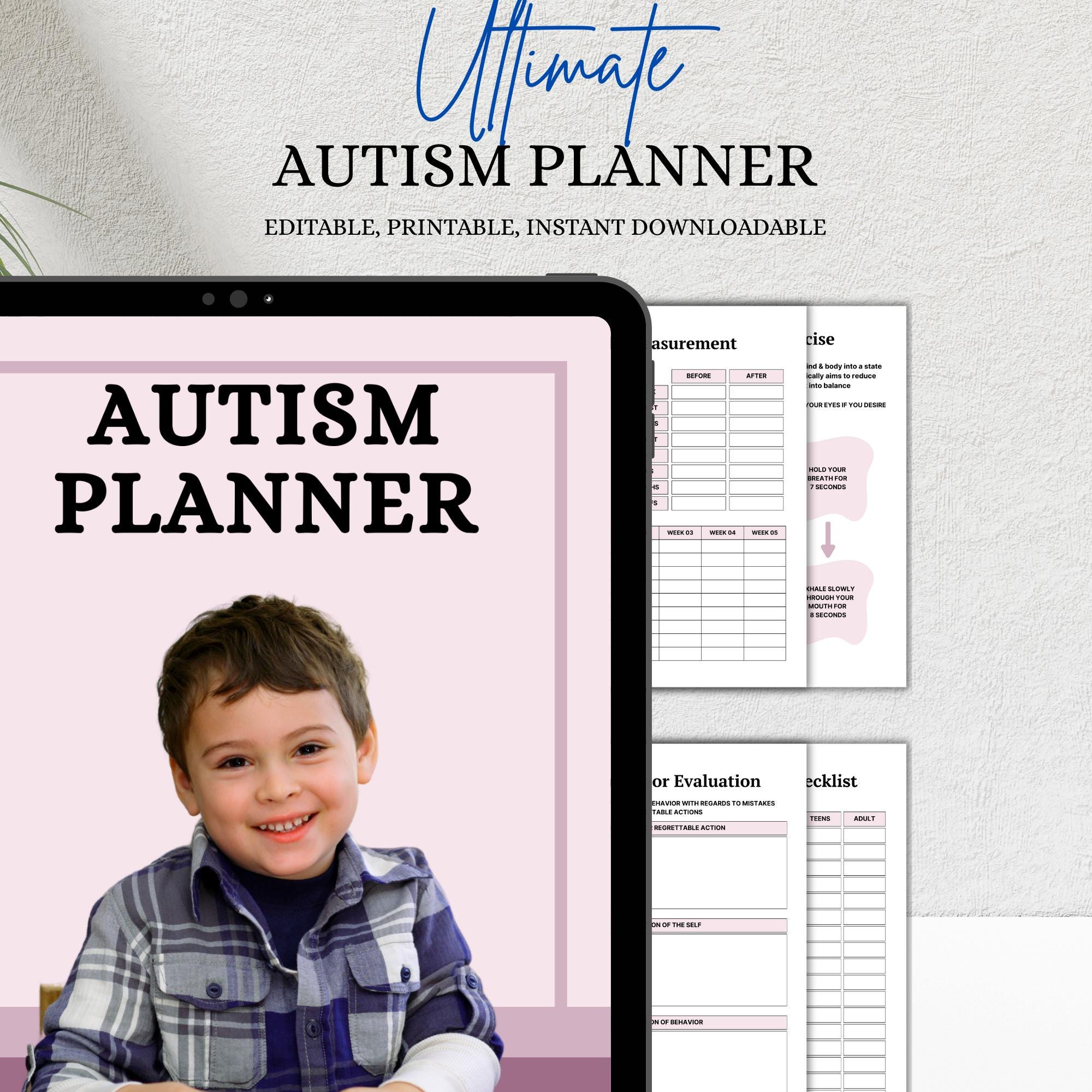 Editable Autism Planner | Printable Daily Routine & Behavior Tracker ...