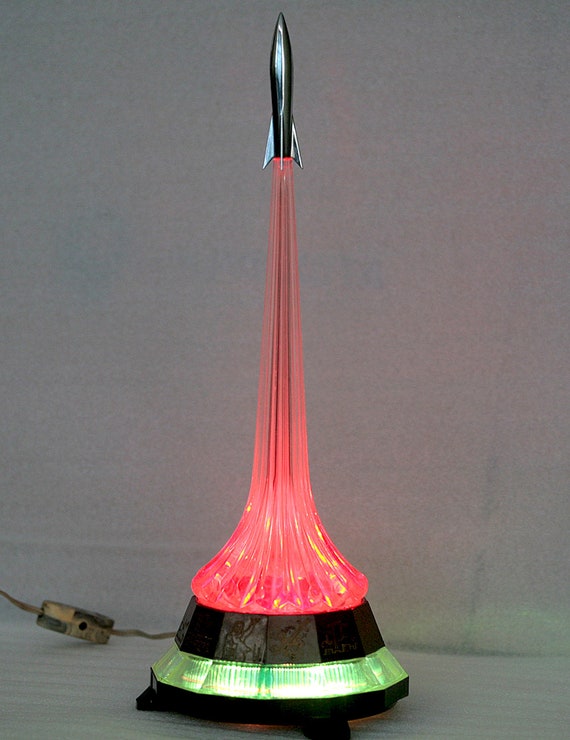 Night Light Mid Century Retro Rocket Table Lamp Soviet Space Image 0