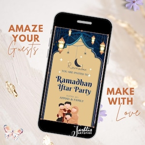 Editable Iftar Digital Invitation, Ramadan Kareem e-invitation, Iftar e-invitation, Islamic Gathering Invitation Digital, Ramadan Mubarak
