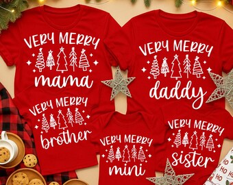 Christmas Family Matching Shirt, Family Matching Outfits, Family Christmas Shirt, Merry Mama Very Merry Mama, Very Merry Daddy, Very Merry
