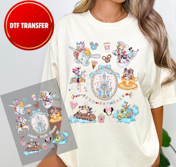 Coquette bow Disney DTF transfer, mickey minnie design, best day ever, ready to press, heat press transfer, disney vacation shirt design