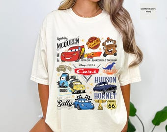 Cars Characters Shirt, Lightning Mc Queen Cars Shirt, Retro Cars Movie Shirt, WDW Family Vacation Shirt, Piston Cup Shirt, Cars Land Shirt,