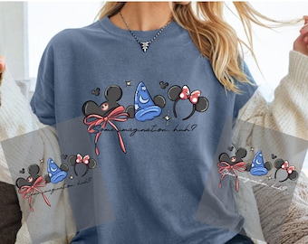 Transferencia DTF Disney Imagination, lista para planchar, diseño de camiseta Disney adorable, impresión de camiseta Disney, regalo navideño