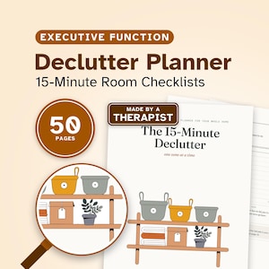 ADHD Declutter Planner, 15-Minute Declutter Checklist Printable, Fillable PDF + GoodNotes iPad Planner, Room by Room Home Declutter Workbook