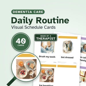 Dementia Daily Routine Cards for Adults | Visual Schedule for Memory Loss | OT-Designed Adult Activities | Printable PDF Download