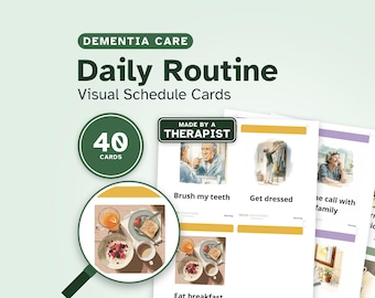 Dementia Daily Routine Cards for Adults | Visual Schedule for Memory Loss | OT-Designed Adult Activities | Printable PDF Download