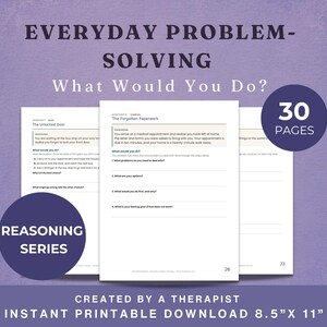 Problem Solving Worksheets for Adults | 30 Printable Scenarios | Speech Therapy OT Cognitive Rehab | Stroke TBI Executive Function PDF