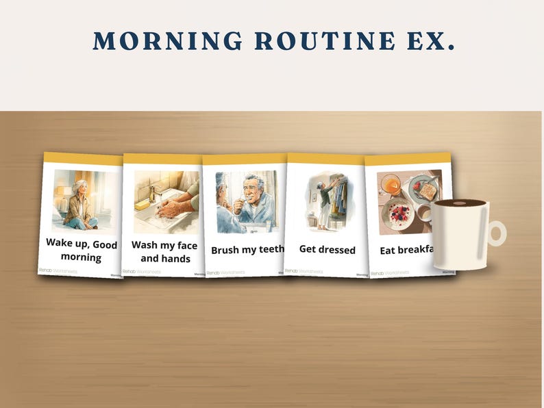 Dementia Daily Routine Cards for Adults | Visual Schedule for Memory ...