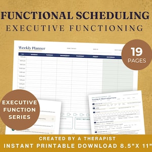 Executive Function Planning Task, Printable Weekly Scheduling Worksheets for Stroke and Brain Injury Rehab