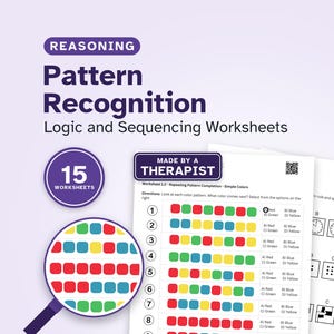 Pattern Recognition (15 Worksheets) - Non-Verbal Reasoning - Logic and Sequencing Cognitive Exercises