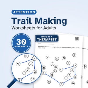 Werkbladen voor het maken van een route (30 werkbladen) - Aandachtsbundel cognitieve oefeningen PDF voor therapie bij beroerte, traumatisch hersenletsel