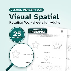 Visual Spatial Worksheets for Adults, 25 Printable Position and Direction Exercises, Stroke and Brain Injury Rehab, OT Therapy PDF