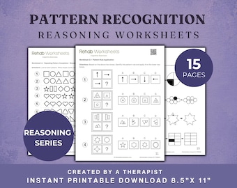 Pattern Recognition (15 Worksheets) - Non-Verbal Reasoning - Logic and Sequencing Cognitive Exercises