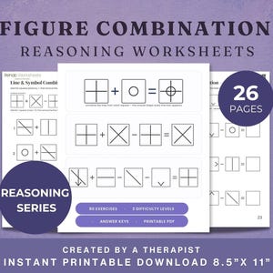 Figure Combination | Visual Reasoning Worksheets for Adults | 90 Printable Cognitive Exercises | OT Brain Injury & Stroke Rehab | Spatial