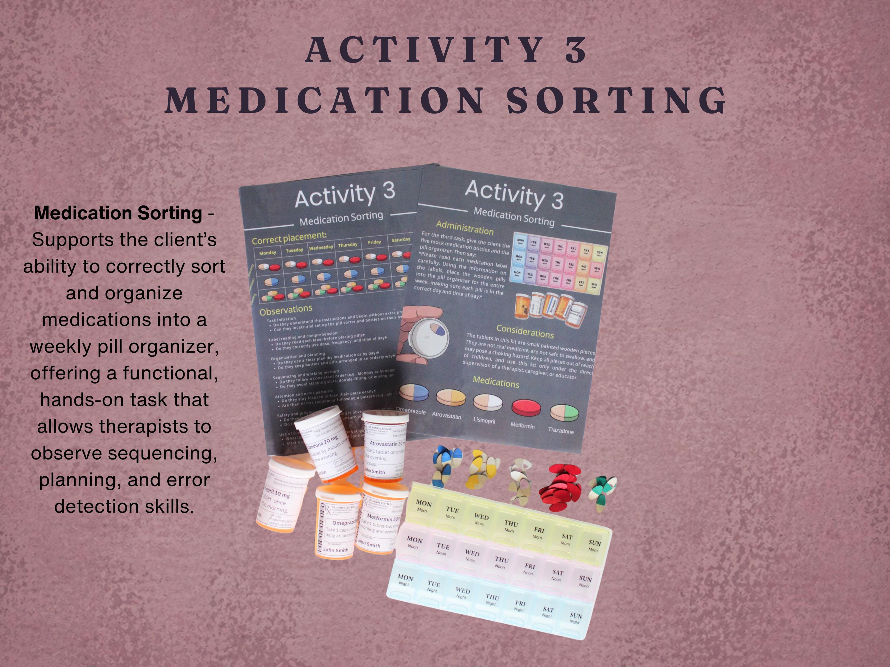 Medication Management Kit - Occupational Therapy Resources, Speech Therapy Materials, Adaptive ...