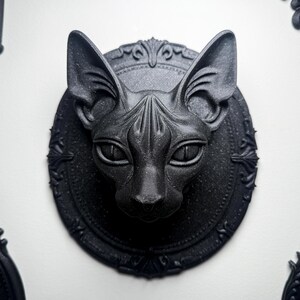 Sphynx Gothic Wall Frame | Witchy Cat Wall Art | Dark Academia Altar & Home Decor