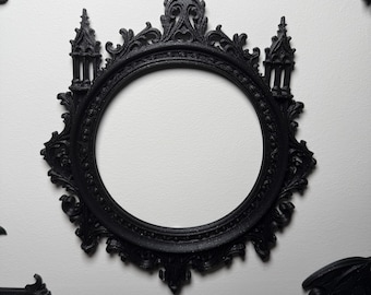 Cornice ovale gotica vittoriana / Decorazione murale per casa infestata / Galleria di streghe e arredamento dark per la casa